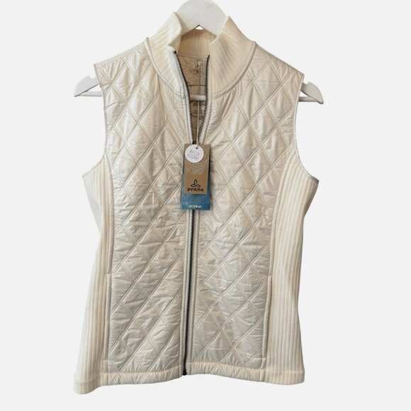 prAna NWT Quilted Sherpa Lined Diva Full Zip Vest Women's size S - Picture 1 of 10